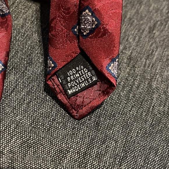 Christian Dior Monsieur Vintage Tie Burgundy Navy - Picture 3 of 4